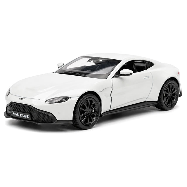 Aston Martin 2018 Vantage White 1:36 – Modelo de exhibición de fundición a presión