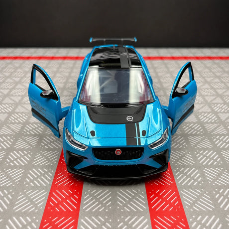 [TOY] 1:36 Jaguar 2018 I-Pace eTrophy blå modellbil Die-Cast