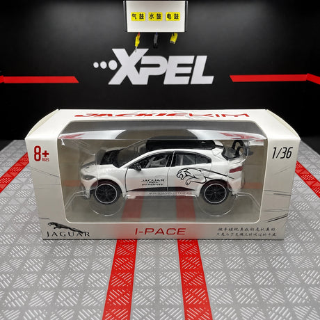 [TOY] 1:36 Jaguar 2018 I-Pace eTrophy vit modellbil Die-Cast
