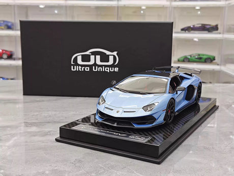 Ultra Unique Lamborghini 2019 Aventador SVJ Blue 1:18 – Verzamelbare Resin Modelresin