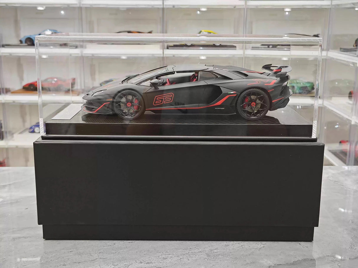 Ultra Unique Lamborghini 2019 Aventador SVJ matzwarte 1:18 – Verzamelbare resin modelresin resin