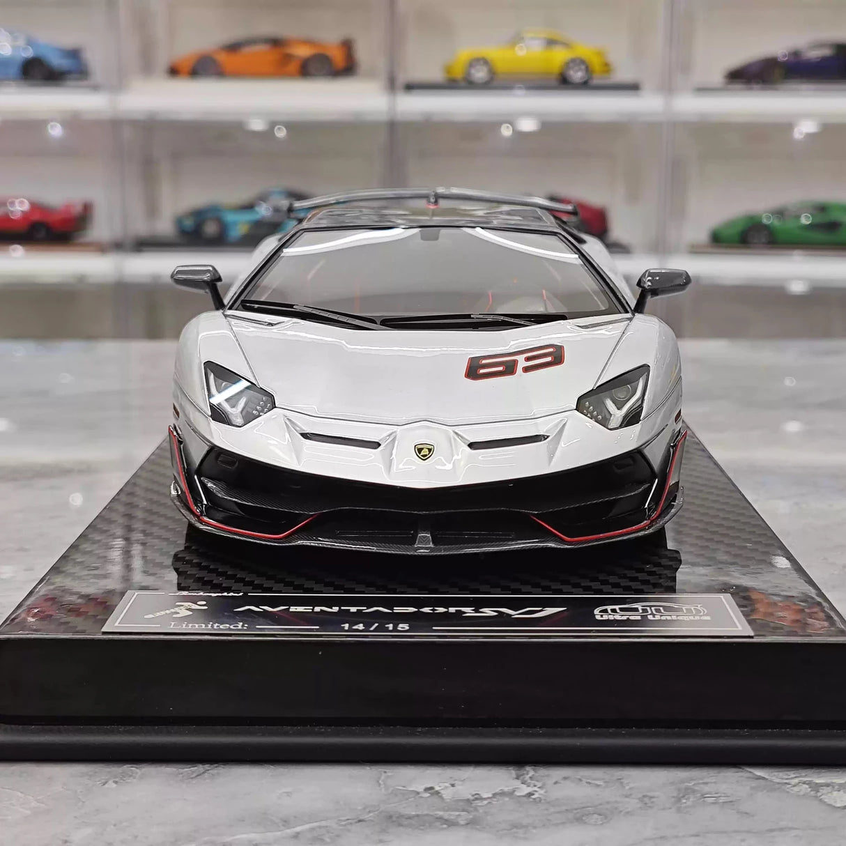 Ultra Unique Lamborghini 2019 Aventador SVJ Silver 1:18 – Verzamelbare resin modelresin resin