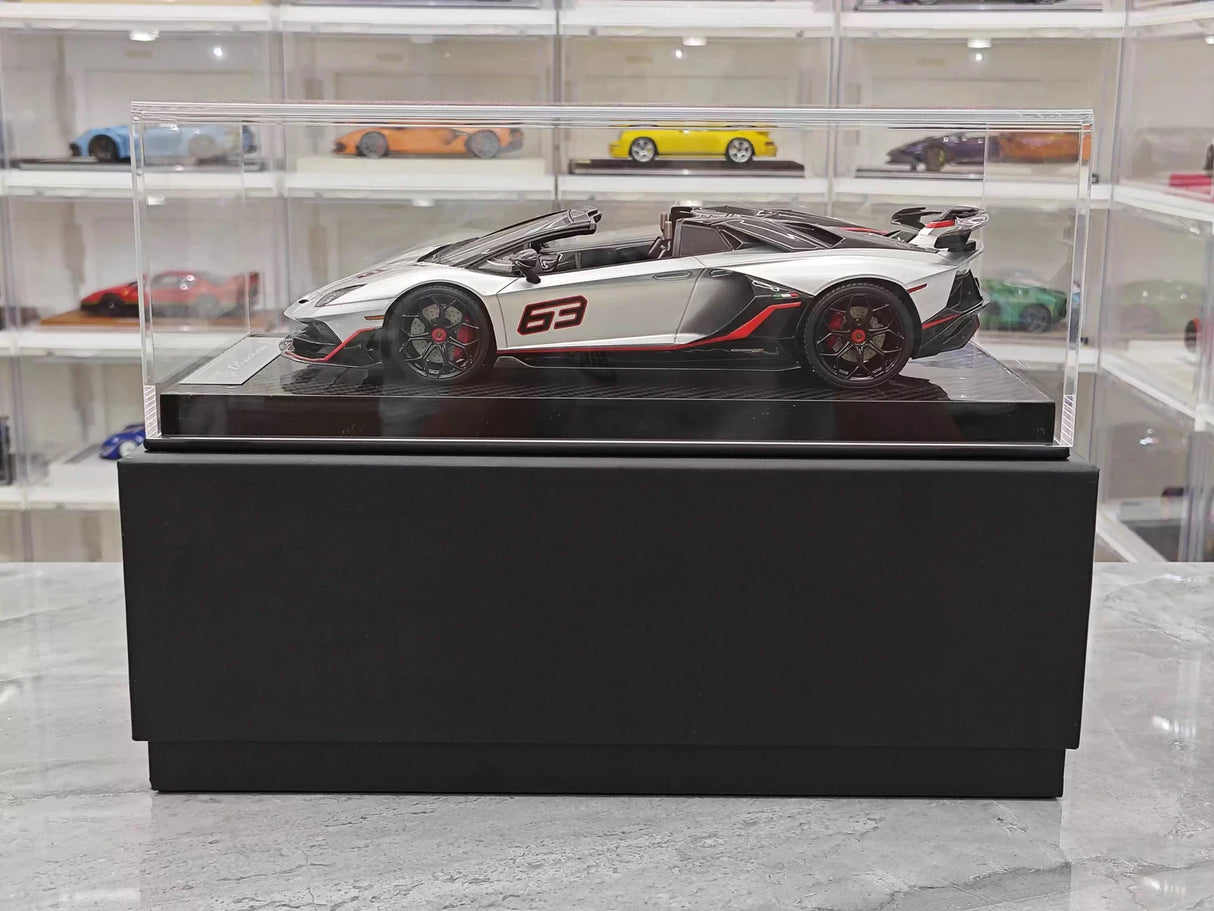 Ultra Unique Lamborghini 2019 Aventador SVJ Silver 1:18 – Verzamelbare resin modelresin resin