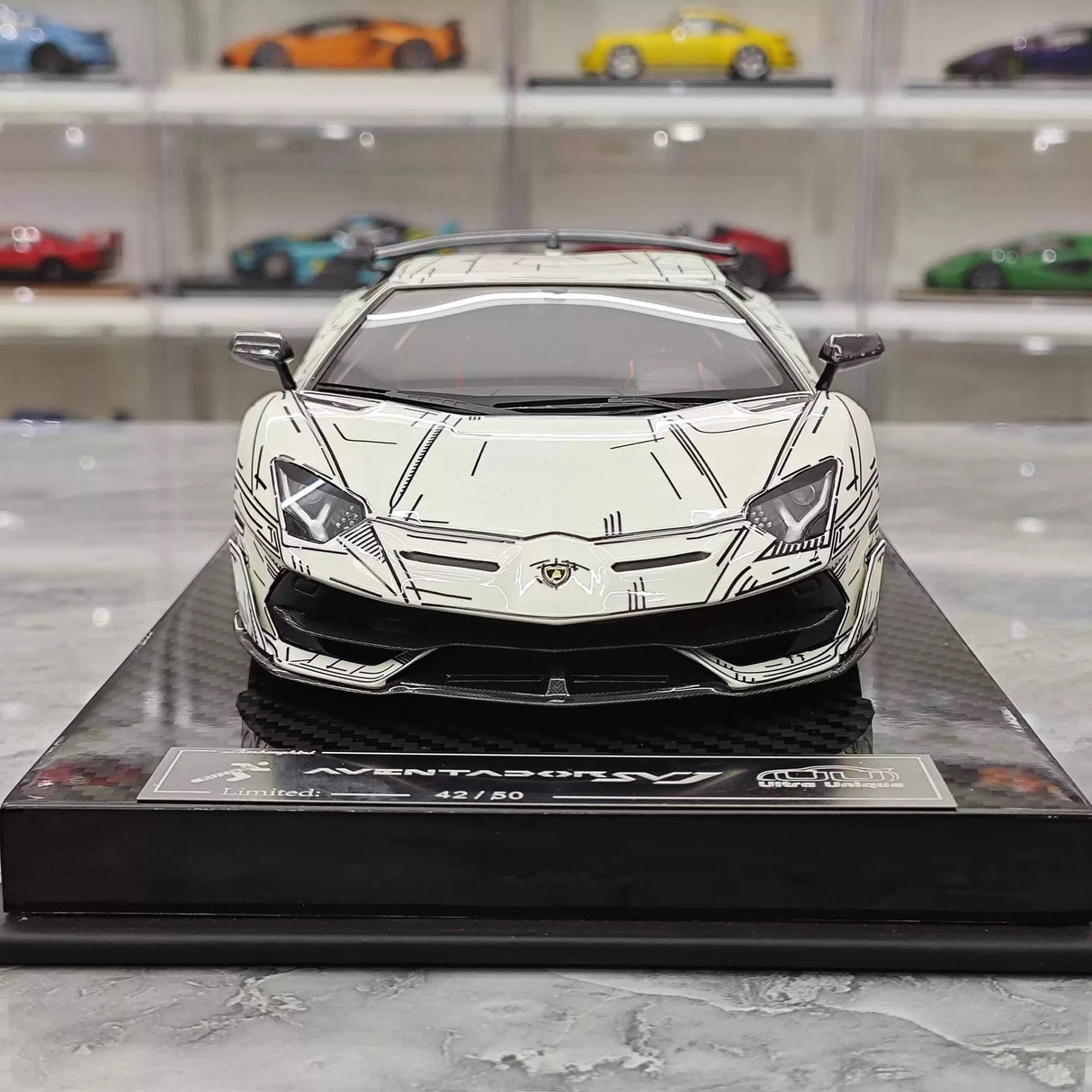 Ultra Unique Lamborghini 2019 Aventador SVJ Sketch 1:18 – Collectible resin Model resin