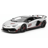 [Ultra Unique] 1:18 Lamborghini 2019 Aventador SVJ Coupe argento modellino di auto resina