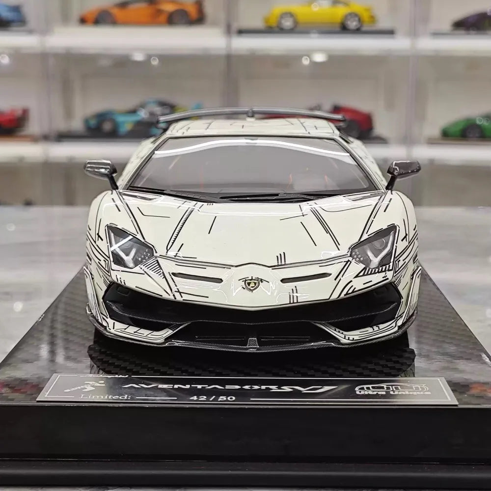 [Ultra Unique] 1:18 Lamborghini 2019 Aventador SVJ Coupe Sketch pienoismalli Hartsi