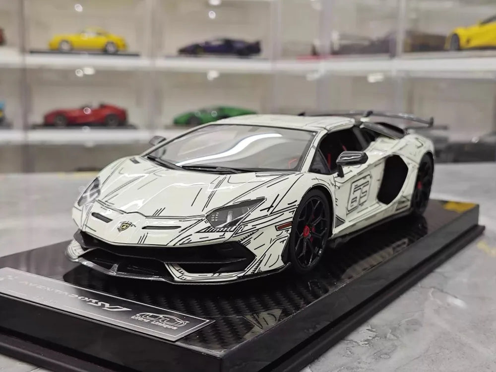 [Ultra Unique] 1:18 Lamborghini 2019 Aventador SVJ Coupe Sketch pienoismalli Hartsi