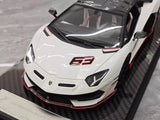 [Ultra Unique] 1:18 Lamborghini 2019 Aventador SVJ Coupe vit modellbil harts