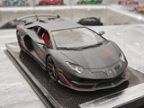 [Ultra Unique] 1:18 Lamborghini 2019 Aventador SVJ Roadster nero modellino di auto resina