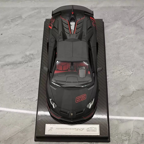 [Ultra Unique] 1:18 Lamborghini 2019 Aventador SVJ Roadster Black Model Car Resin