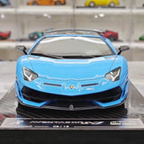 [Ultra Unique] 1:18 Lamborghini 2019 Aventador SVJ Roadster Blue Model Car Resin