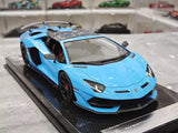 [Ultra Unique] 1:18 Lamborghini 2019 Aventador SVJ Roadster Blue Model Car Resin