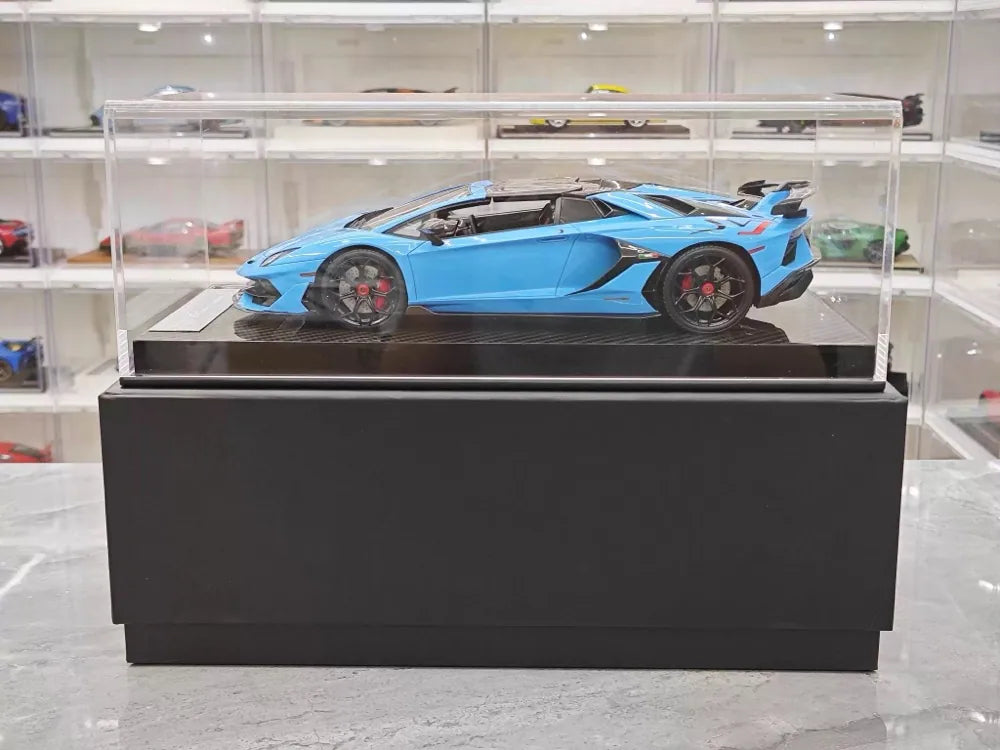 [Ultra Unique] 1:18 Lamborghini 2019 Aventador SVJ Roadster Blue Model Car Resin