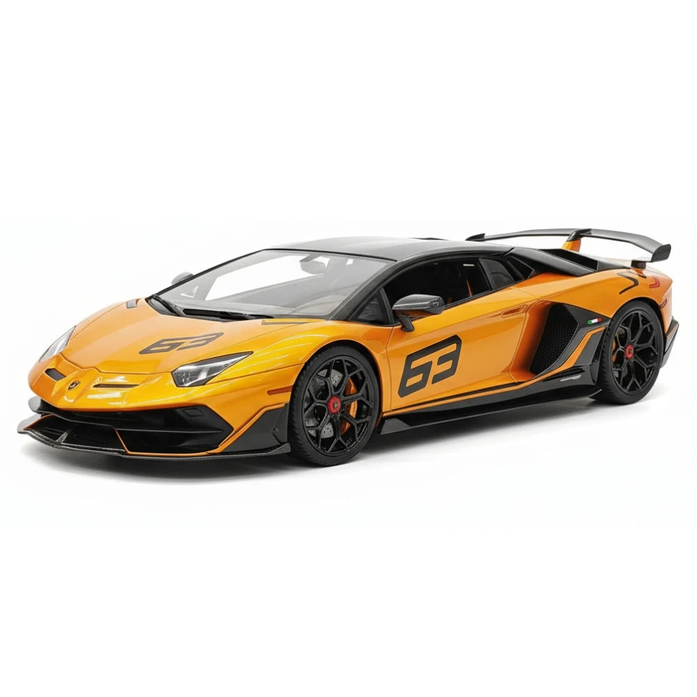 [Ultra Unique] 1:18 Lamborghini 2019 Aventador SVJ Roadster Orange Model Car Resin