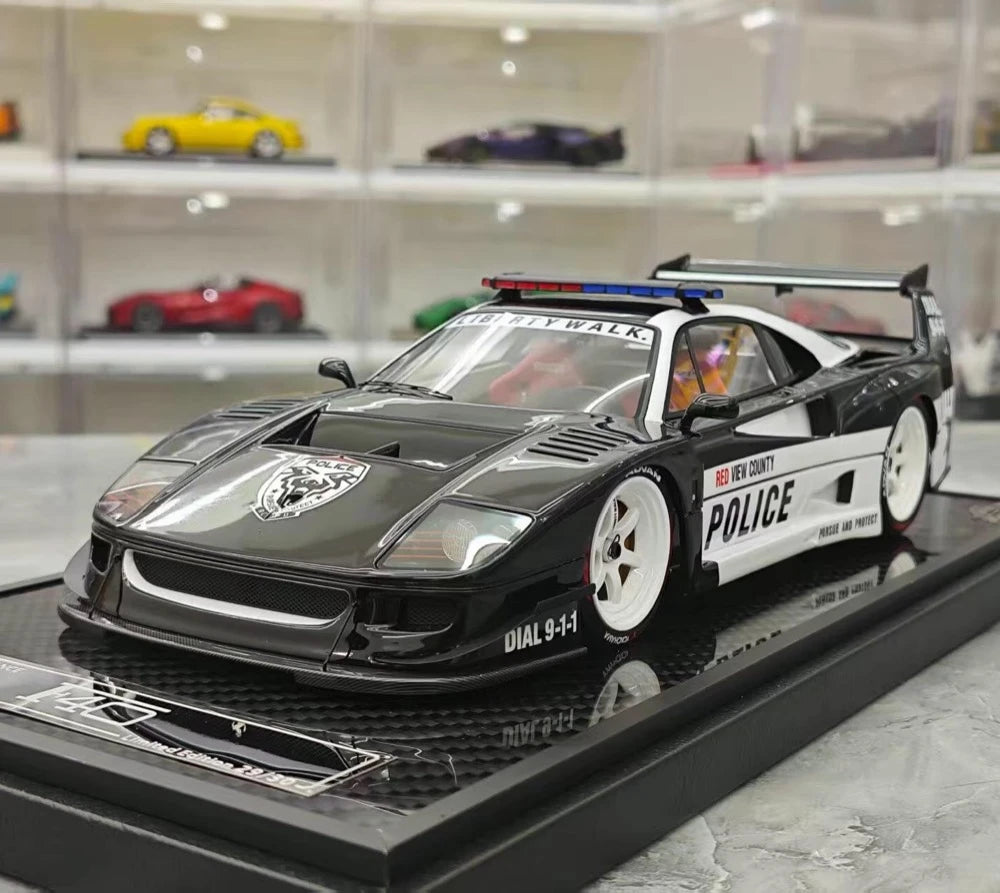 [VIP] 1:18 Ferrari 1987 F40 Liberty Walk Police Model Car Resin