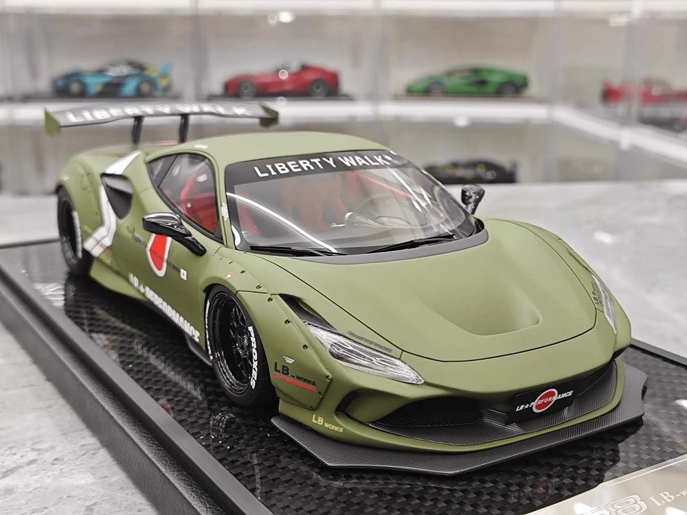 [VIP] 1:18 Ferrari 2020 F8 Tributo Liberty Walk verde modellino di auto resina