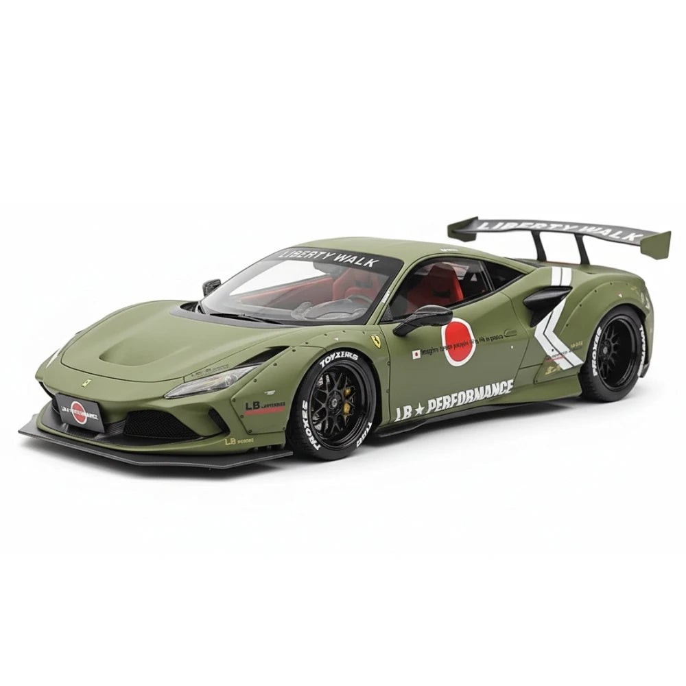 [VIP] 1:18 Ferrari 2020 F8 Tributo Liberty Walk vihreä pienoismalli Hartsi