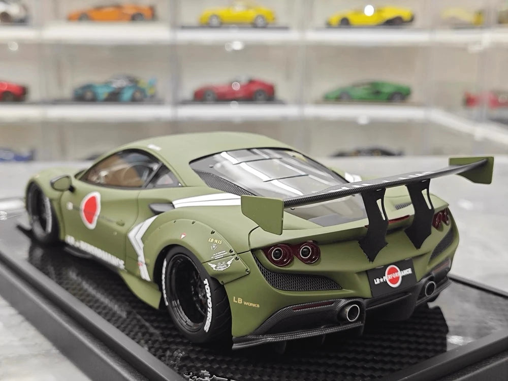 [VIP] 1:18 Ferrari 2020 F8 Tributo Liberty Walk vihreä pienoismalli Hartsi