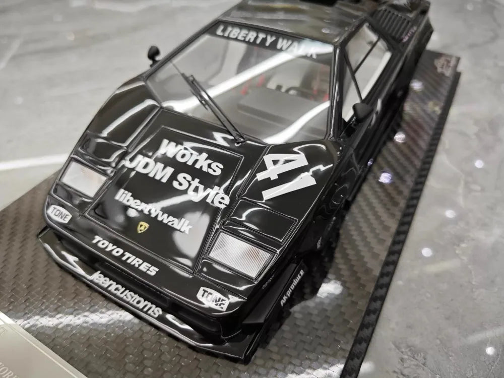[VIP] 1:18 Lamborghini 1989 Countach Liberty Walk Black Model Car Resin