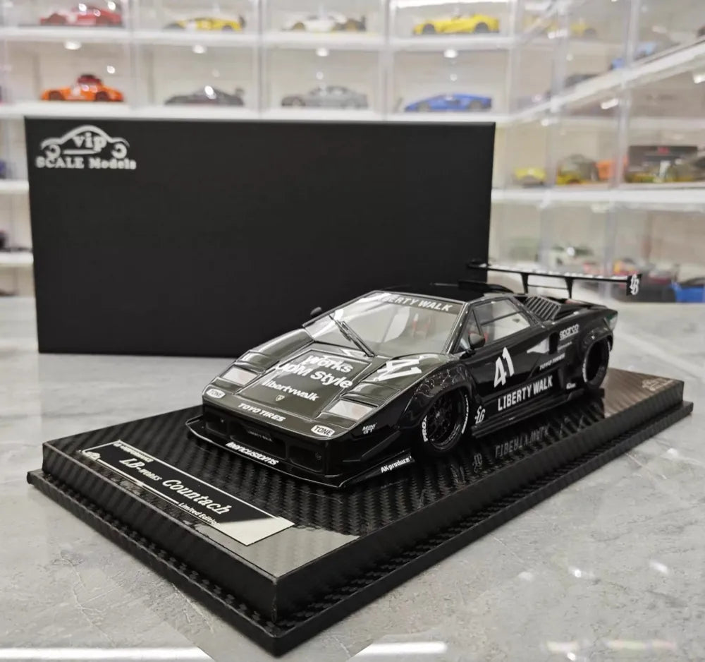 [VIP] 1:18 Lamborghini 1989 Countach Liberty Walk Black Model Car Resin