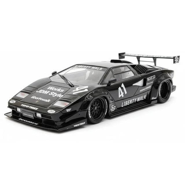 [VIP] 1:18 Lamborghini 1989 Countach Liberty Walk Black Model Car Resin