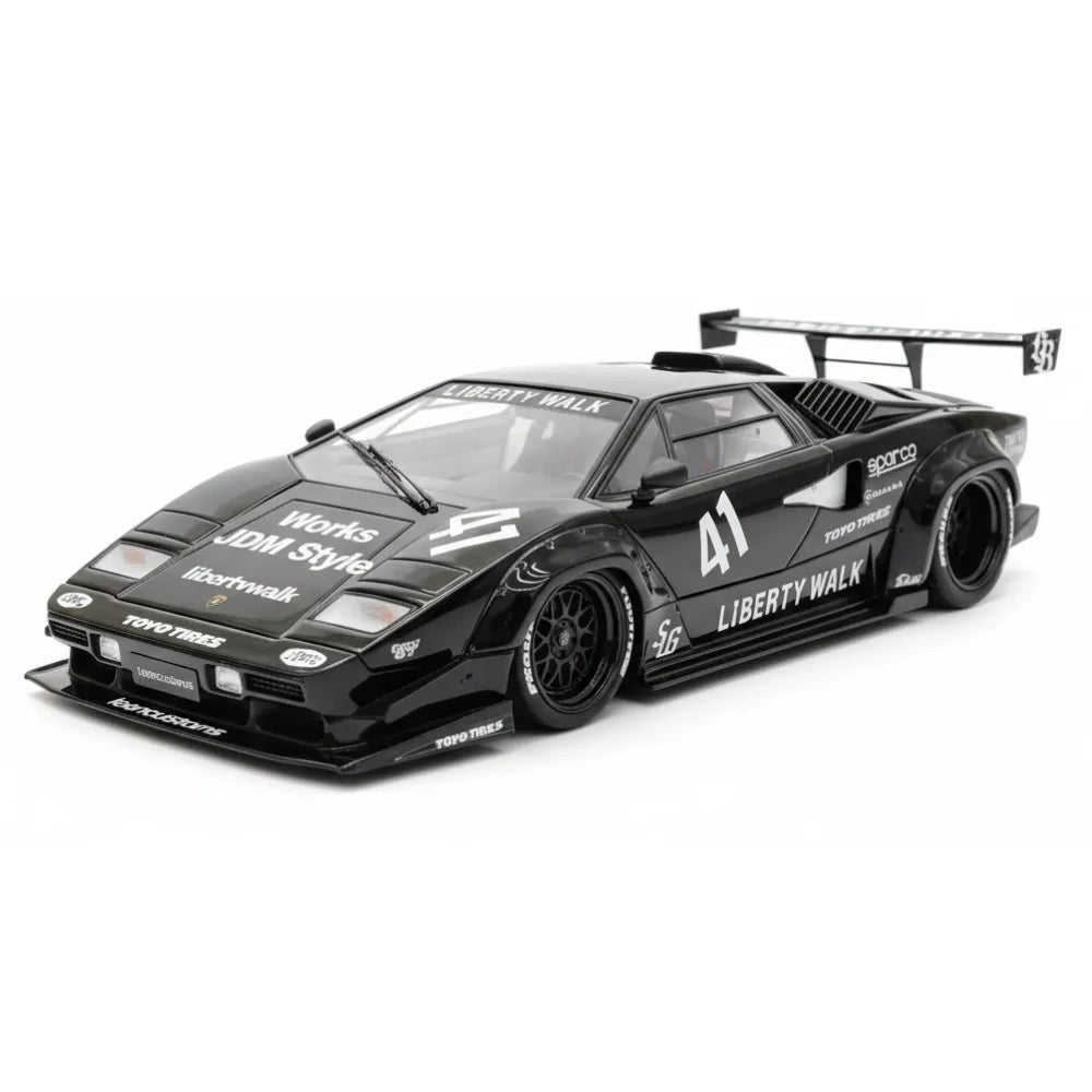 [VIP] 1:18 Lamborghini 1989 Countach Liberty Walk Black Model Car Resin