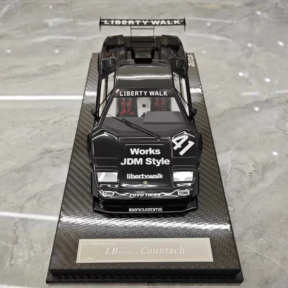 [VIP] 1:18 Lamborghini 1989 Countach Liberty Walk Black Model Car Resin
