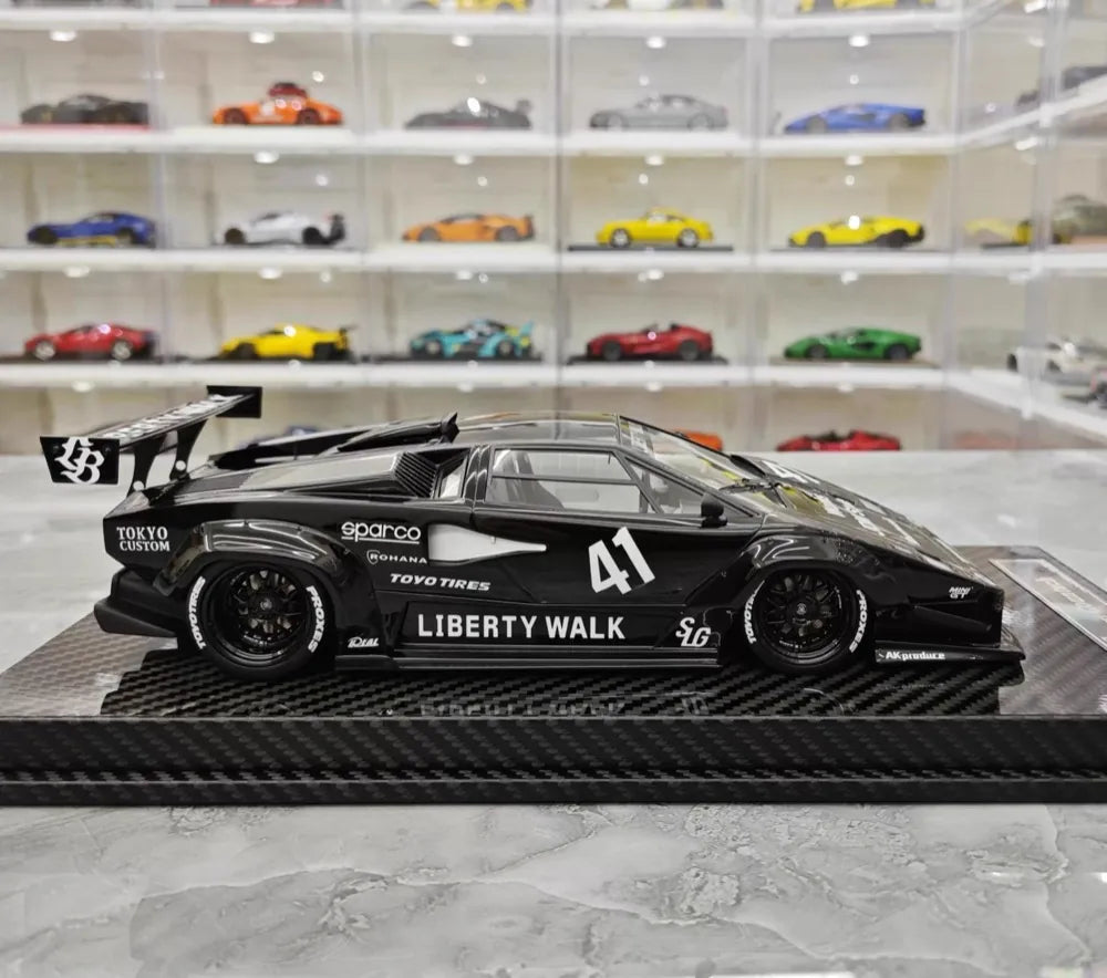 [VIP] 1:18 Lamborghini 1989 Countach Liberty Walk Black Model Car Resin