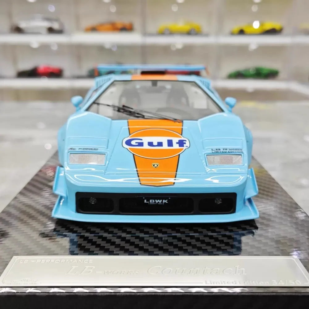 [VIP] 1:18 Lamborghini 1989 Countach Liberty Walk Gulf Model Car Resin