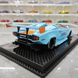 [VIP] 1:18 Lamborghini 1989 Countach Liberty Walk Gulf Model Car Resin
