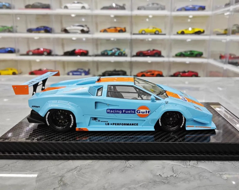 [VIP] 1:18 Lamborghini 1989 Countach Liberty Walk Gulf Model Car Resin