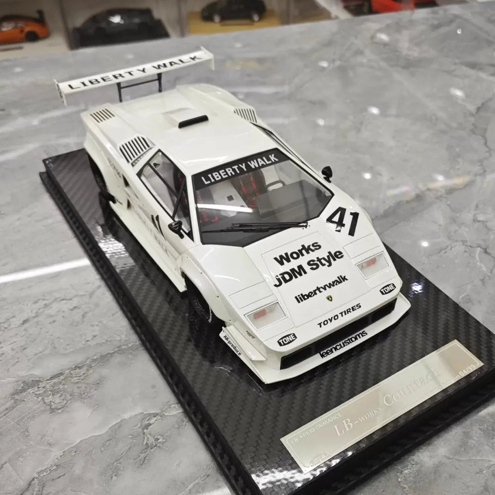 [VIP] 1:18 Lamborghini 1989 Countach Liberty Walk White Model Car Resin