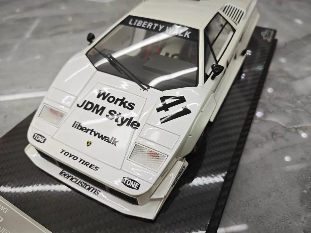 [VIP] 1:18 Lamborghini 1989 Countach Liberty Walk White Model Car Resin