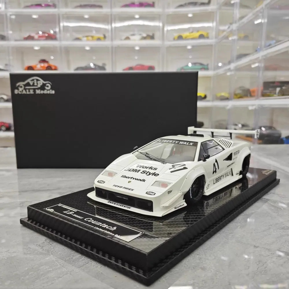 [VIP] 1:18 Lamborghini 1989 Countach Liberty Walk White Model Car Resin