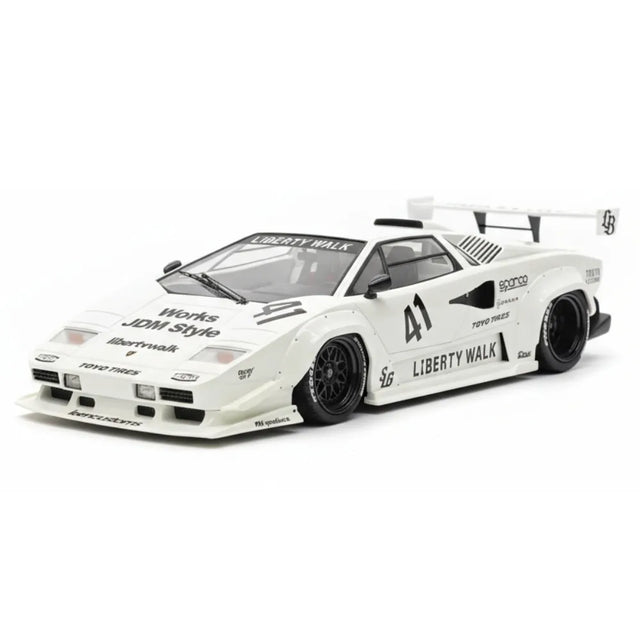 [VIP] 1:18 Lamborghini 1989 Countach Liberty Walk White Model Car Resin