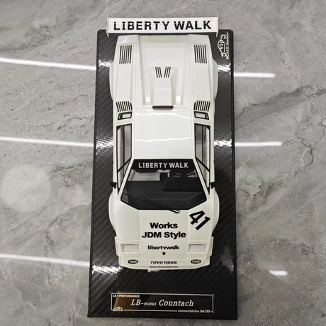 [VIP] 1:18 Lamborghini 1989 Countach Liberty Walk White Model Car Resin