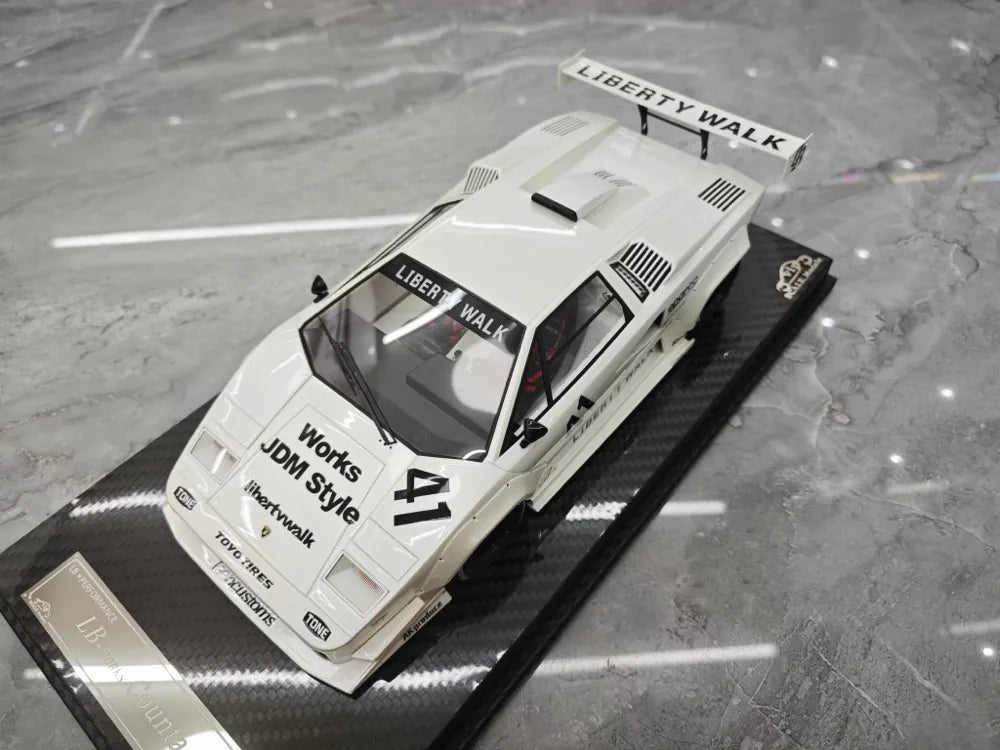 [VIP] 1:18 Lamborghini 1989 Countach Liberty Walk White Model Car Resin