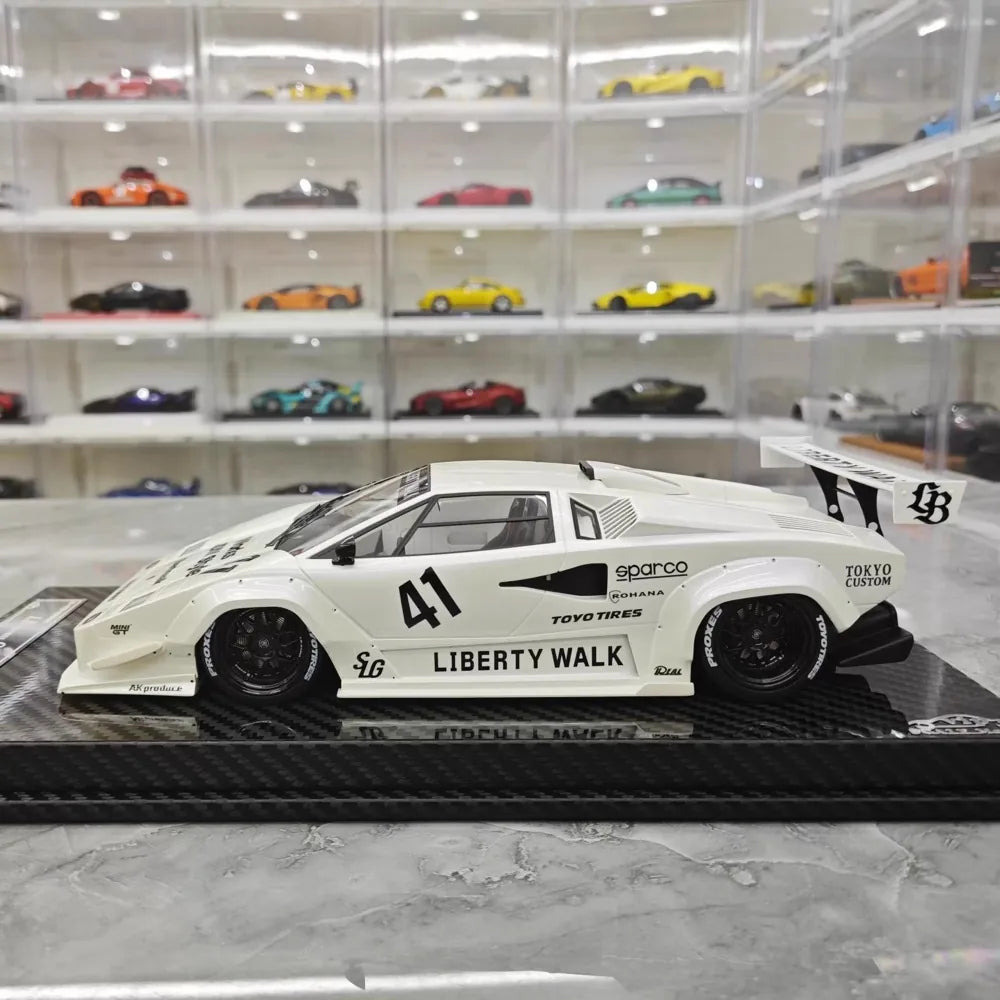 [VIP] 1:18 Lamborghini 1989 Countach Liberty Walk White Model Car Resin