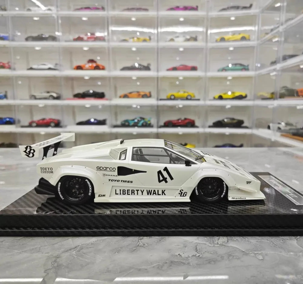 [VIP] 1:18 Lamborghini 1989 Countach Liberty Walk White Model Car Resin
