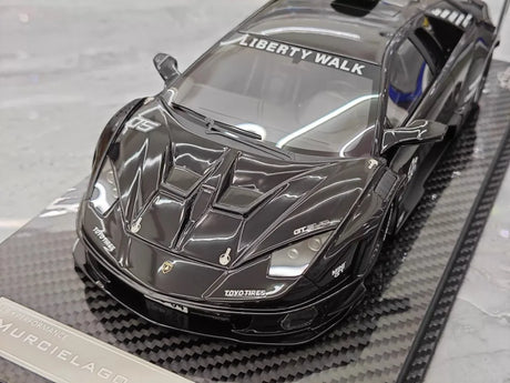 [VIP] 1:18 Lamborghini 2009 Murcielago GT EVO Liberty Walk Black Model Car Resin