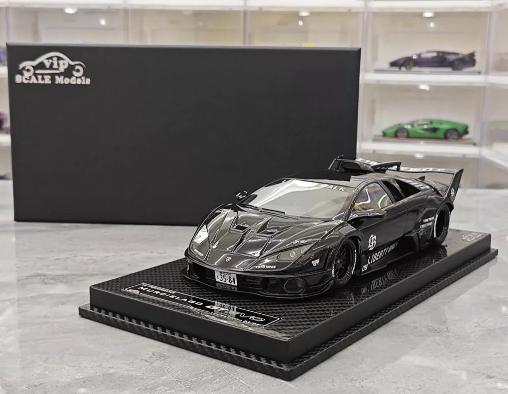 [VIP] 1:18 Lamborghini 2009 Murcielago GT EVO Liberty Walk Black Model Car Resin