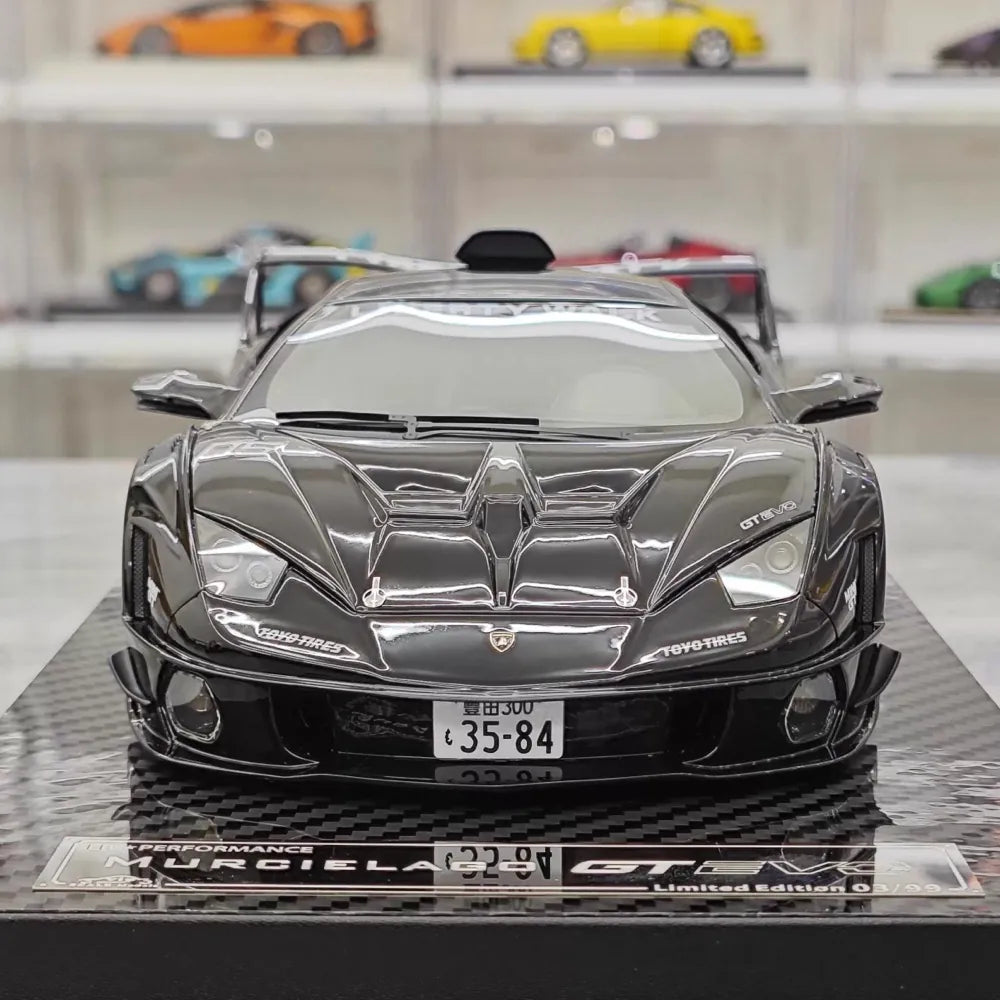 [VIP] 1:18 Lamborghini 2009 Murcielago GT EVO Liberty Walk Black Model Car Resin