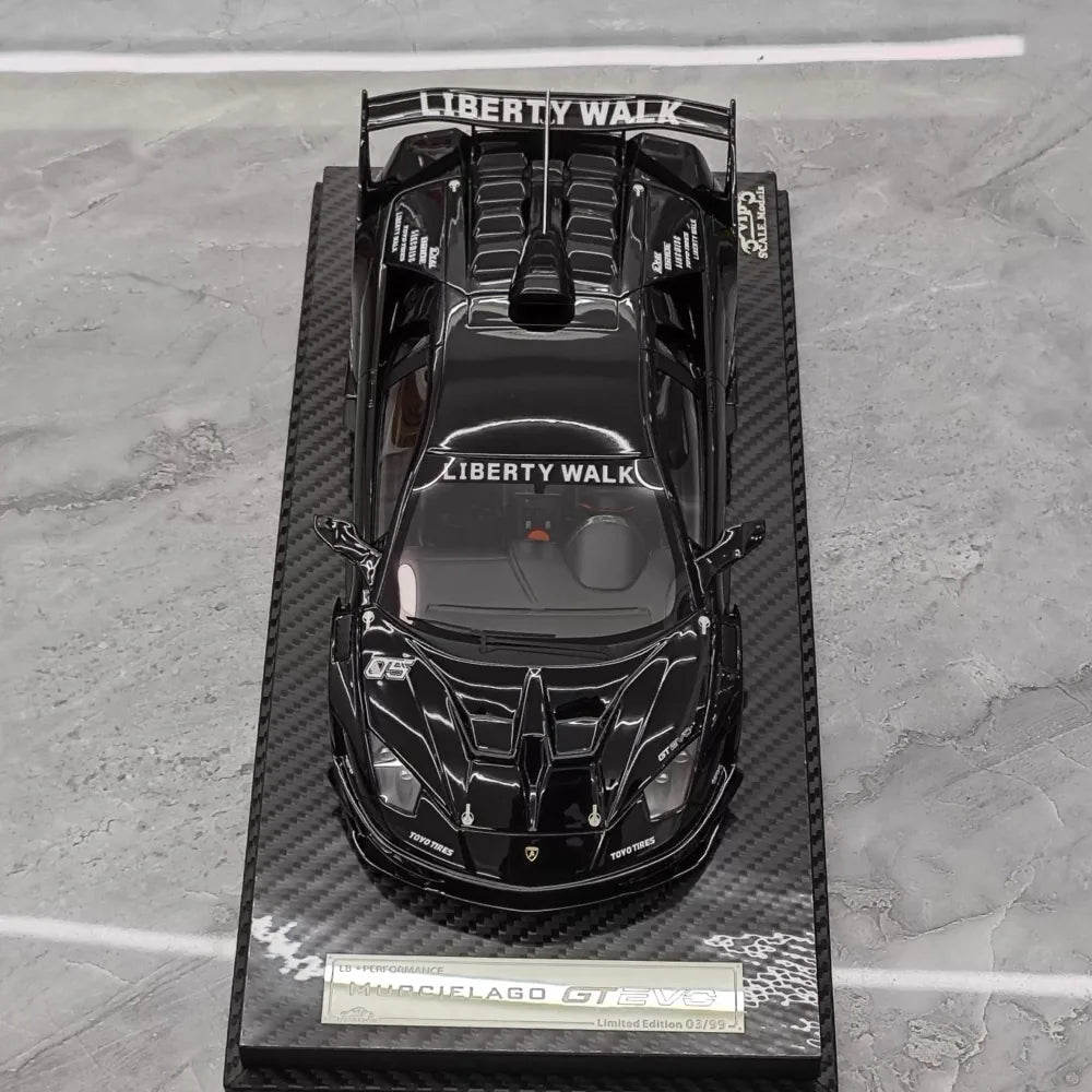 [VIP] 1:18 Lamborghini 2009 Murcielago GT EVO Liberty Walk Black Model Car Resin