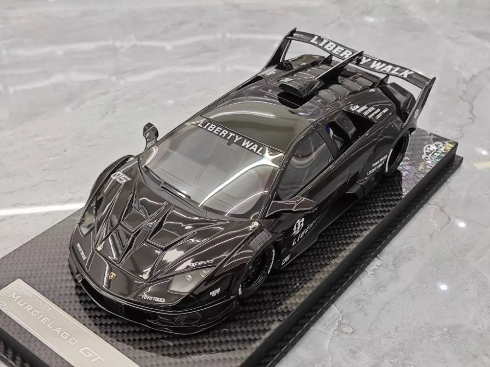 [VIP] 1:18 Lamborghini 2009 Murcielago GT EVO Liberty Walk Black Model Car Resin