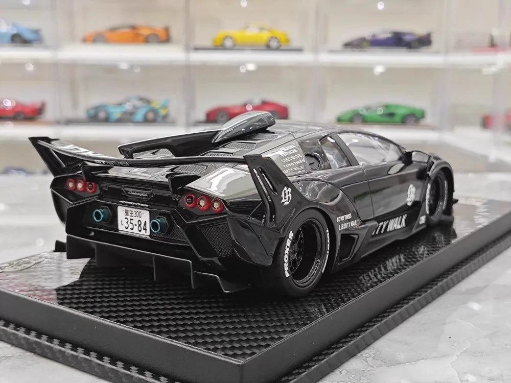 [VIP] 1:18 Lamborghini 2009 Murcielago GT EVO Liberty Walk Black Model Car Resin