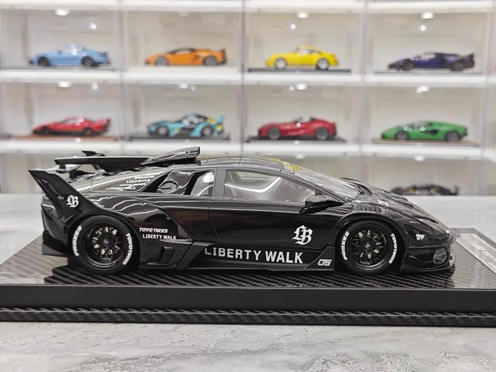 [VIP] 1:18 Lamborghini 2009 Murcielago GT EVO Liberty Walk Black Model Car Resin