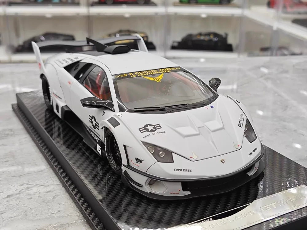 [VIP] 1:18 Lamborghini 2009 Murcielago GT EVO Liberty Walk Gray Model Car Resin