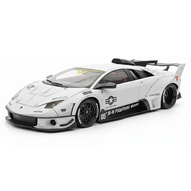 [VIP] 1:18 Lamborghini 2009 Murcielago GT EVO Liberty Walk grå modellbil harts