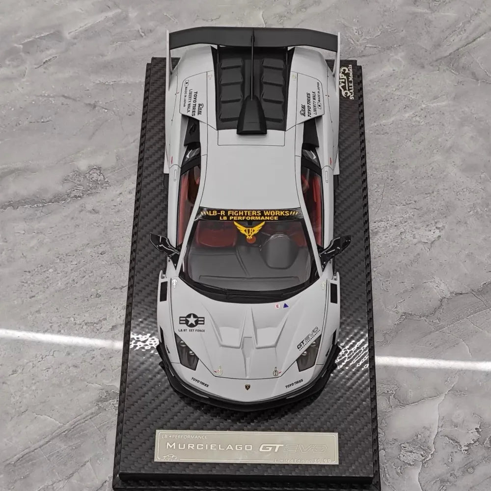 [VIP] 1:18 Lamborghini 2009 Murcielago GT EVO Liberty Walk Gray Model Car Resin