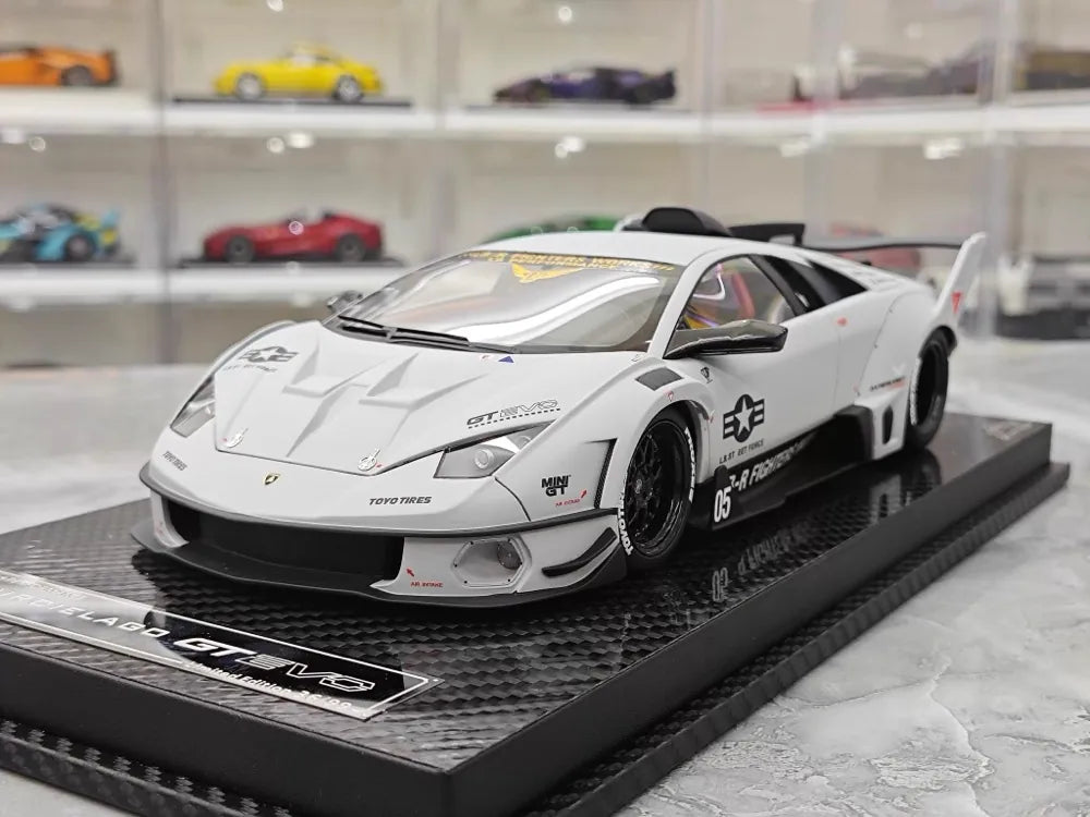 [VIP] 1:18 Lamborghini 2009 Murcielago GT EVO Liberty Walk grå modellbil harts